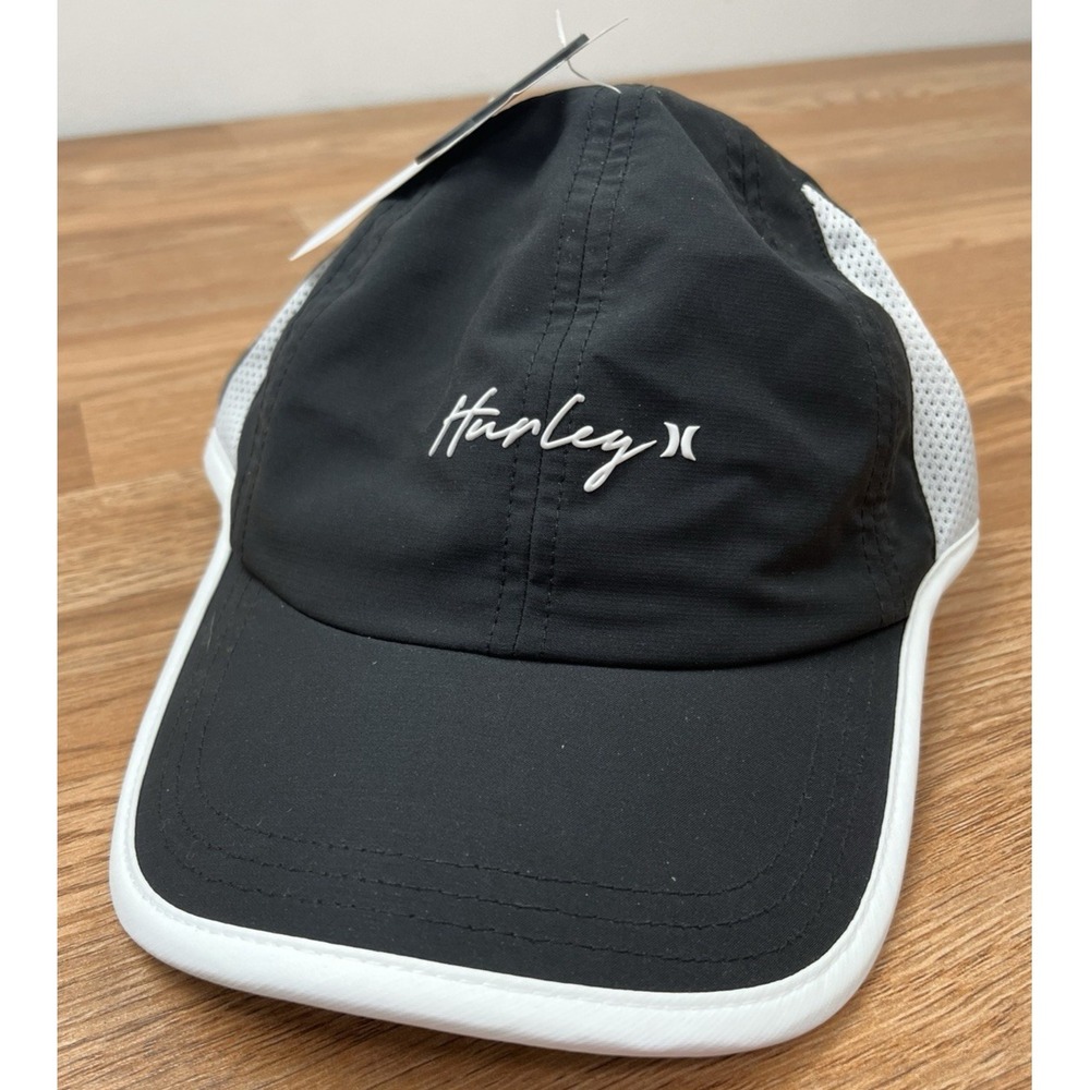 Hurley Women's Trinity Runner Hat Black/White with Pony Tail Slit NEW